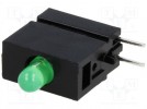 LED; zielony; 3mm; Il.diod:1; 20mA; Soczewka: dyfuzyjna, zielona