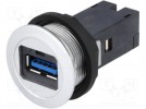 USB-Stecker; 22mm; har-port; -25÷70°C; Ø22,3mm; IP20; Farbe: silber