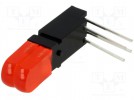 LED; in housing; red; No.of diodes: 2; 20mA; Lens: diffused,red; 50°
