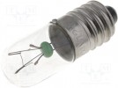 Filament lamp: miniature; 24V; 1.2W; E10; cylindrical; Ø10mm; 50mA