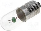 Filament lamp: miniature; E10; 6V; 300mA; Bulb: cylindrical; 2W