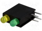 LED; w obudowie; Il.diod:2; 3mm; THT; żółty/zielony; 1-2mcd; 40°