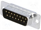 D-Sub; PIN: 15; Stecker; männlich; Drehkontakte; Löten; vergoldet