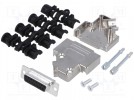 D-Sub; PIN: 15; Stecker; weiblich; Stanzkontakte; mit 45°-Winkel
