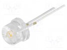 LED; 8mm; white warm; 140°; Front: convex; 8.4÷10.8V; Pitch: 5.16mm