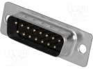 D-Sub; PIN: 15; Stecker; männlich; Stanzkontakte; Löten; vergoldet