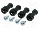 Set of screws; Series: MNX; for covers; black; 4pcs.