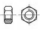 Nut; hexagonal; M3; steel; Plating: black finish; H:2.4mm; 5.5mm