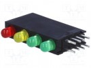 LED; w obudowie; Il.diod:4; 3mm; THT; czerwony/zielony/żółty; 40°