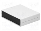 Gehäuse: mit Platten; X: 140mm; Y: 110mm; Z: 35mm; ABS; hellgrau; IP54