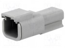 Connector: wire-wire; DTM; plug; male; PIN:2; IP69K; Locking: latch
