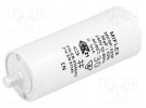 Capacitor: for discharge lamp; 30uF; 250VAC; ±10%; Ø40x83mm; V:6