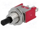 Schalter: Druck-; 1-stellig; SPDT; 1A/125VAC; 1A/28VDC; schwarz