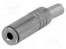 Plug; Jack 3,5mm; female; stereo,with strain relief; ways: 3