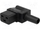 Złącze: zasilające AC; IEC 60320; C19 (J); wtyk; żeńskie; 16A; 10mm