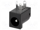 Socket; DC supply; male; 5,5/2,1mm; 5.5mm; 2.1mm; THT; angled 90°