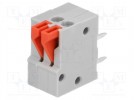 Listwa zaciskowa; 2,54mm; z dźwignią; kątowe 90°; 0,5mm2; tory:2