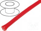 Oplot; poliester; 3÷7,nom.4mm; czerwony; Opakowanie:100m