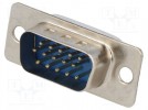 D-Sub HD; PIN: 15; Stecker; männlich; gerade; Löten; für Leitungen