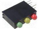 LED; w obudowie, trójkolorowa; Il.diod:3; 3mm; THT; 68-100mcd; 30°