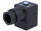 Connector: valve connector; plug; form A; 18mm; female; PIN:3; 2A