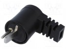 Plug; loudspeaker; male; plastic; screw terminal; angled 90°