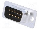 D-Sub; PIN: 9; wtyk; męskie; lutowanie; na przewód; gold flash; 250V
