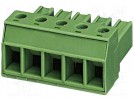 Listwa zaciskowa; wtyk; żeńskie; 7,62mm; proste; tory:4; 20A; 300V