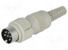 Plug; DIN; male; PIN:6; Pin layout:240°; straight; for cable
