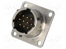 Connector: circular; flange (4 holes),for panel mounting; male
