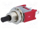 Schalter: Druck-; 1-stellig; SPST-NO; 1A/120VAC; 1A/28VDC; schwarz