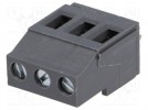 Listwa zaciskowa; 5mm; kątowe 90°; 0,5÷4mm2; tory:3; cynowany; 20A