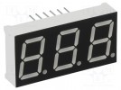 Wyświetlacz: LED; 7-segmentowy; 14,2mm; 0,56"; Il.zn: 3; 25mcd