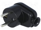 Connector: AC supply; round, with earthing; plug; male; for cable
