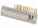 D-Sub; PIN: 25; gniazdo; żeńskie; bez osłony,standard 9,4mm; THT