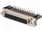 D-Sub; PIN: 25; gniazdo; żeńskie; standard 9,4mm; Blokowanie: śruby