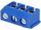 Listwa zaciskowa; 5mm; kątowe 90°; 2,5mm2; tory:3; cynowany; 15A