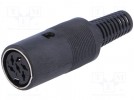 Plug; DIN; female; PIN:6; Pin layout:240°; straight; for cable