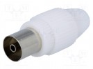 Plug; coaxial 9.5mm (IEC 169-2); female; straight; for cable