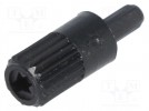 Knob; shaft knob; black; 10mm; for mounting potentiometers; CA9M