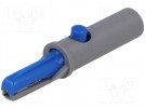 Crocodile clip; 6A; 60VDC; blue; Grip capac: max.7.5mm