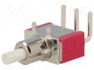 Switch: push-button; 1-position; SPDT; 1A/125VAC; 1A/28VDC; white