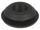 Grommet; Ømount.hole: 10.5mm; Øhole: 7.8mm; silicone; black