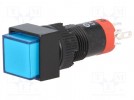 Schalter: Druck-; 2-stellig; SPDT; 0,5A/250VAC; 1A/24VDC; blau