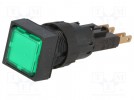 Lampka kontrolna; 16mm; -25÷70°C; Otw: Ø16,2mm; Wym.czoła:18x18mm