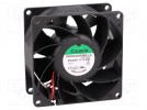Lüfter: DC; axial; 24VDC; 80x80x38mm; 143m3/h; 55,2dBA; kugelförmig