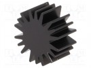 Heatsink; LED; Ø: 20mm; H: 10mm; black