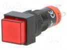 Schalter: Druck-; 2-stellig; SPDT; 0,5A/250VAC; 1A/24VDC; rot; IP40