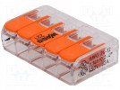 Verbinder: Installation Schnellklemm; 221; PIN:5; Federzugklemme