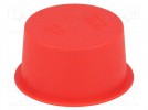 Zaślepka; Korpus: czerwony; Śr.zewn: 47,4mm; H: 19mm; LDPE; wciskany